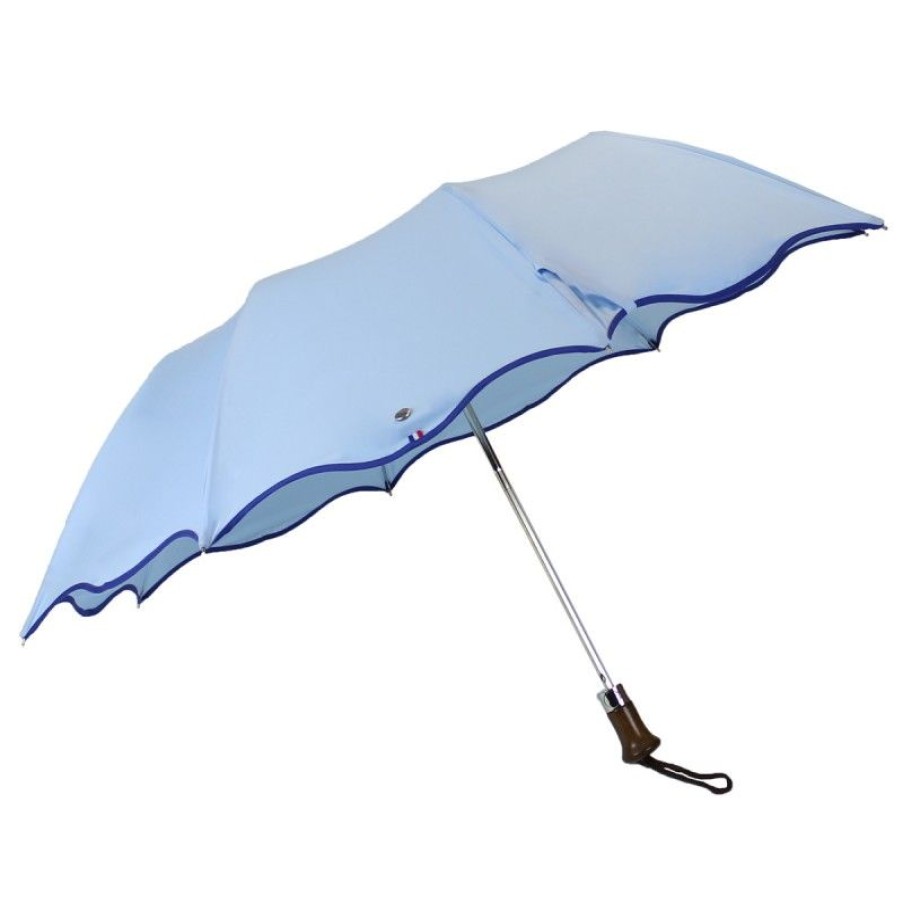 H2O Parapluies | Light Blue Folding Umbrella, Wave Shape