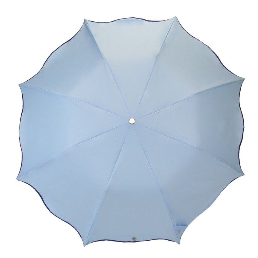 H2O Parapluies | Light Blue Folding Umbrella, Wave Shape