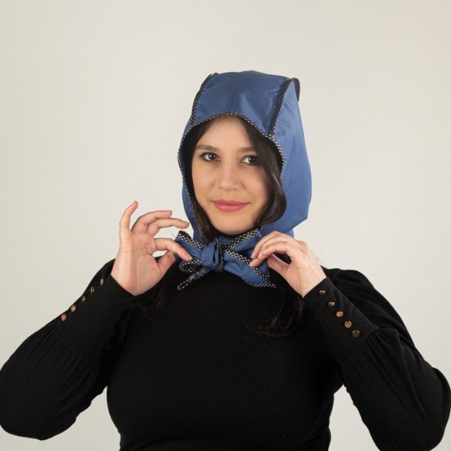 H2O Parapluies | French Blue Rain Hood With Polka Dots