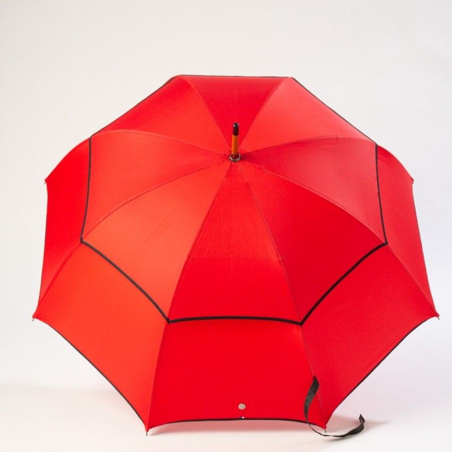 H2O Parapluies Classic Umbrellas | Classic Stick Passvent Umbrella - Barfleur - Red