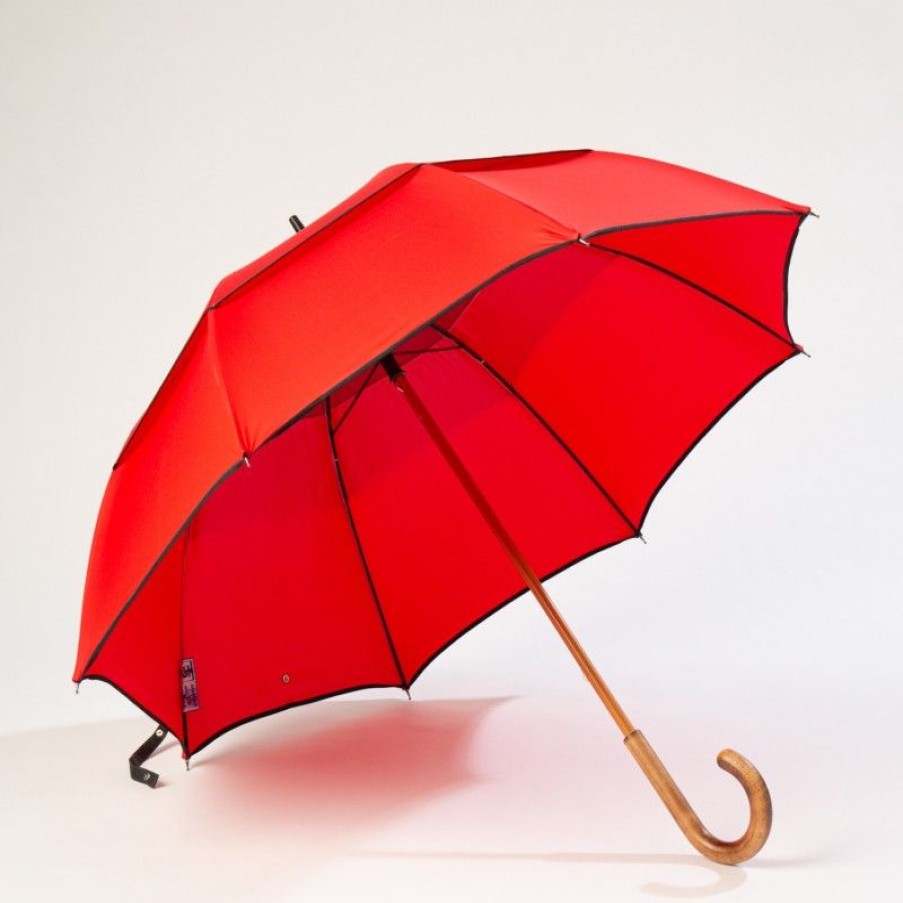 H2O Parapluies Classic Umbrellas | Classic Stick Passvent Umbrella - Barfleur - Red