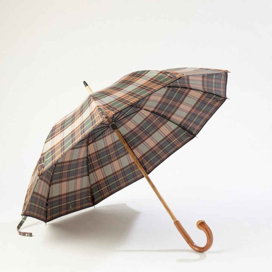 H2O Parapluies Umbrella Guernesey | Umbrella Canne Long English Style - Guernsey - Green Tartan