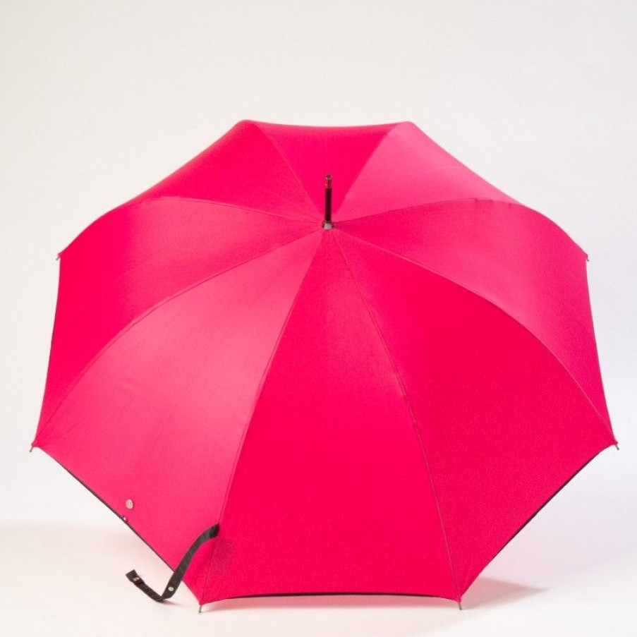 H2O Parapluies Classic Umbrellas | Automatic Long Cane Umbrella - Chausey - Raspberry