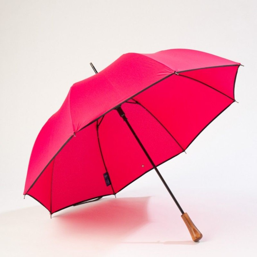 H2O Parapluies Classic Umbrellas | Automatic Long Cane Umbrella - Chausey - Raspberry