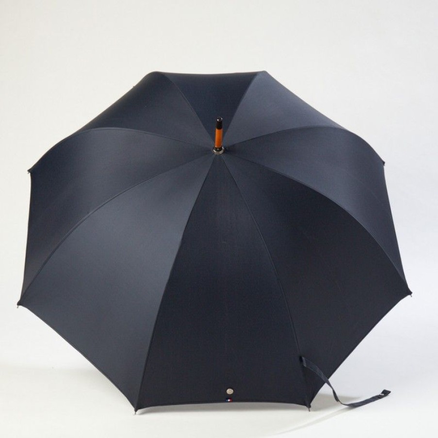 H2O Parapluies Les Classiques Umbrellas | Parapluie Canne Long - Mc' Normand - Navy Mont Saint Michel Drawing Or