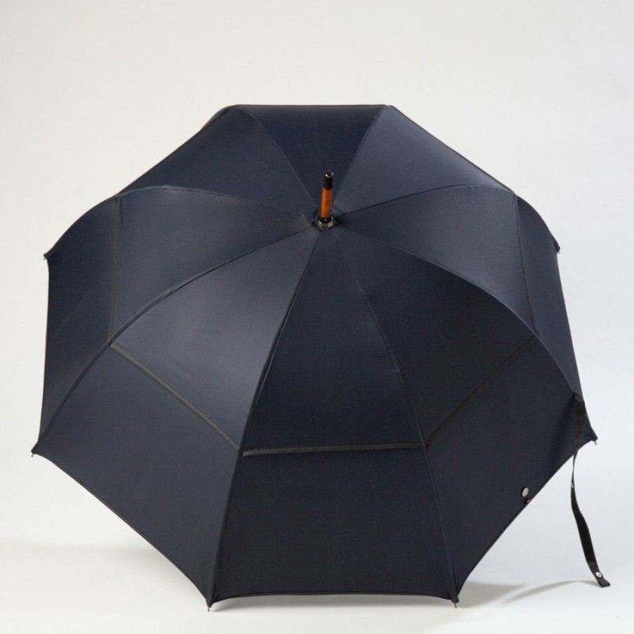 H2O Parapluies Classic Umbrellas | Classic Stick Passvent Umbrella - Barfleur - Navy