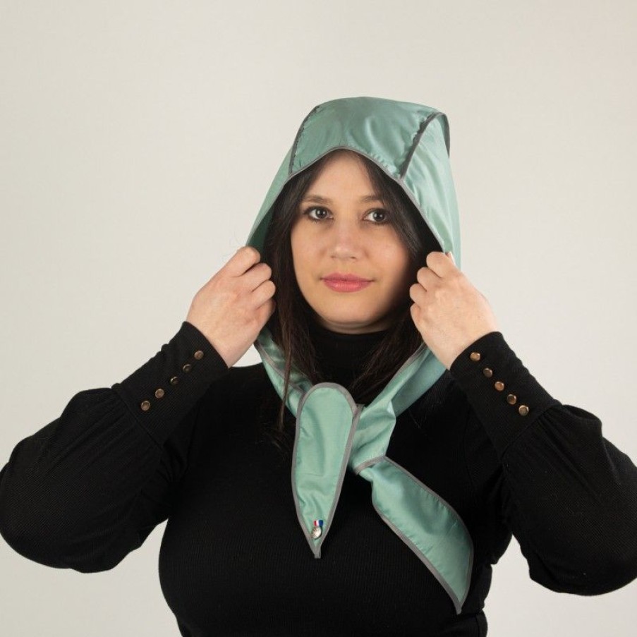 H2O Parapluies | Emerald Rain Hood With Grey Bias