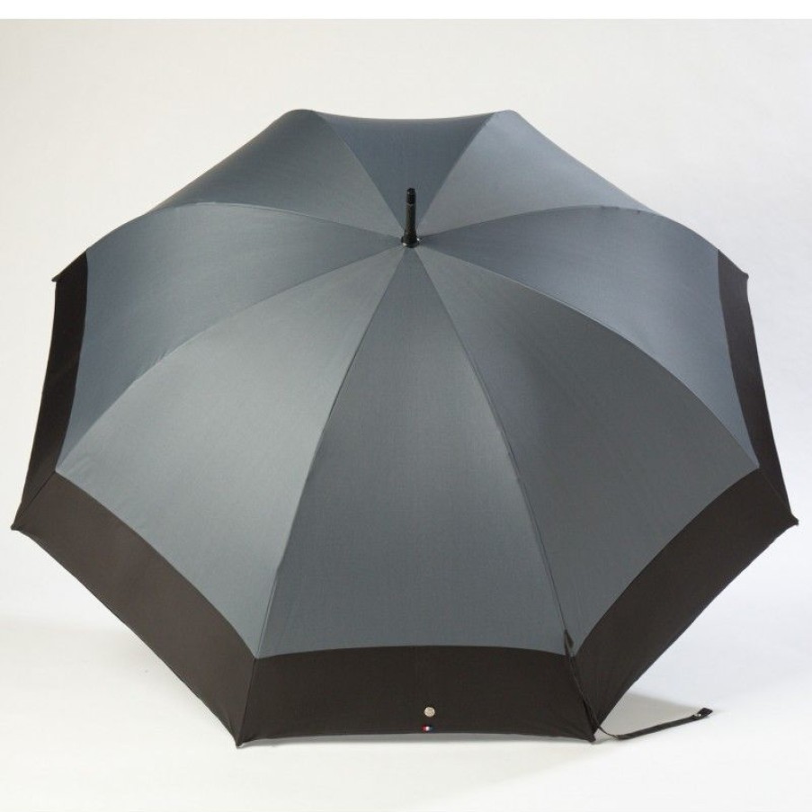 H2O Parapluies Golf Umbrellas | Golf Umbrella - Etretat - Grey With Black Stripe