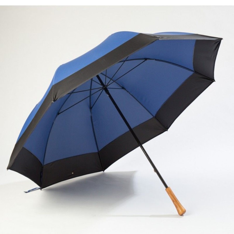 H2O Parapluies Golf Umbrellas | Golf Umbrella - Etretat - Blue From France With Black Stripe