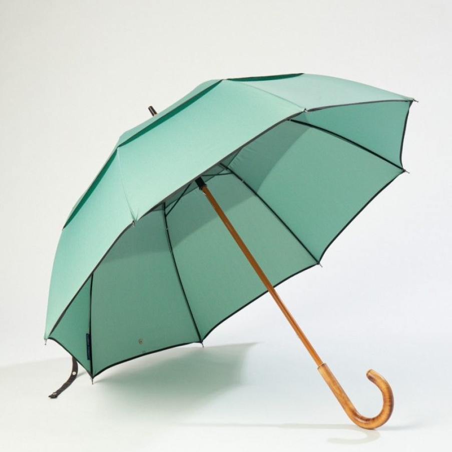 H2O Parapluies Classic Umbrellas | Classic Stick Passvent Umbrella - Barfleur - Emerald