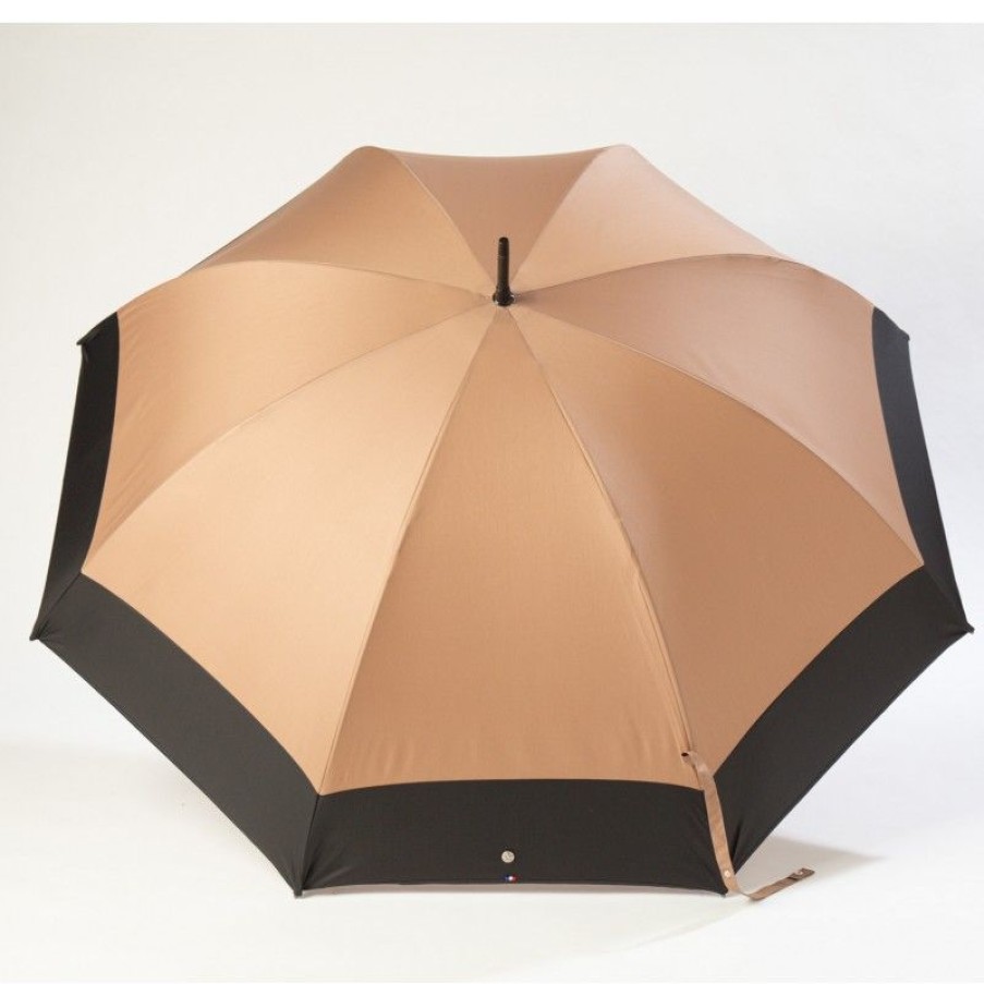 H2O Parapluies Golf Umbrellas | Golf Umbrella - Etretat - Camel With Black Stripe