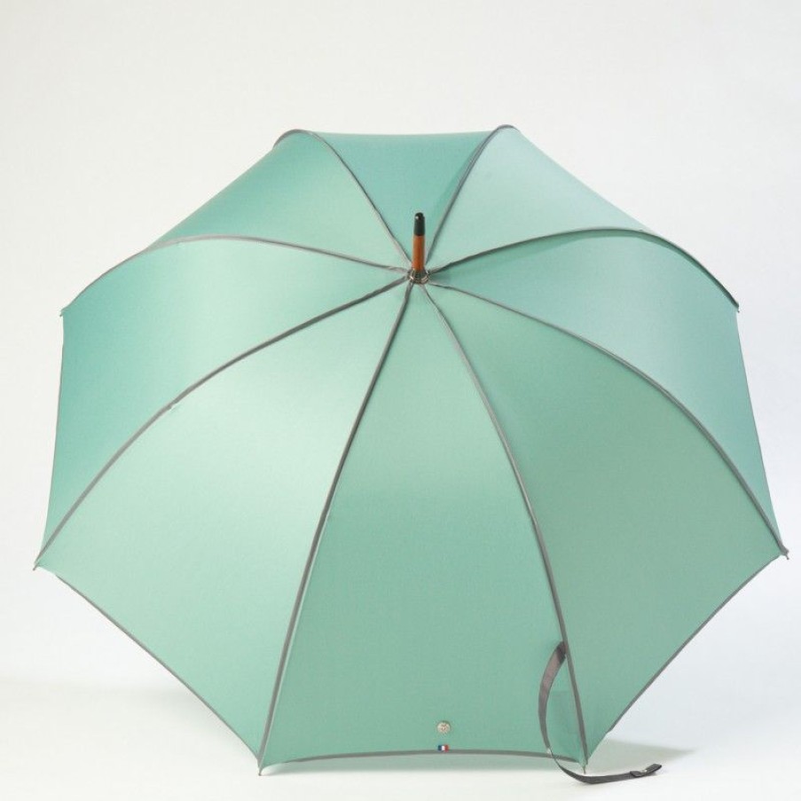 H2O Parapluies Umbrella Crepon | Umbrella Canne Long - Crepon - Emerald Grey Bias