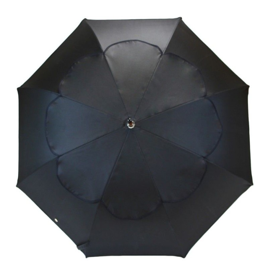 H2O Parapluies Umbrella La Hague | Classic Stick Passvent Umbrella - La Hague - Black With Black Bias