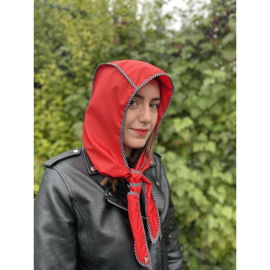 H2O Parapluies | Red Rain Hood With Polka Dots