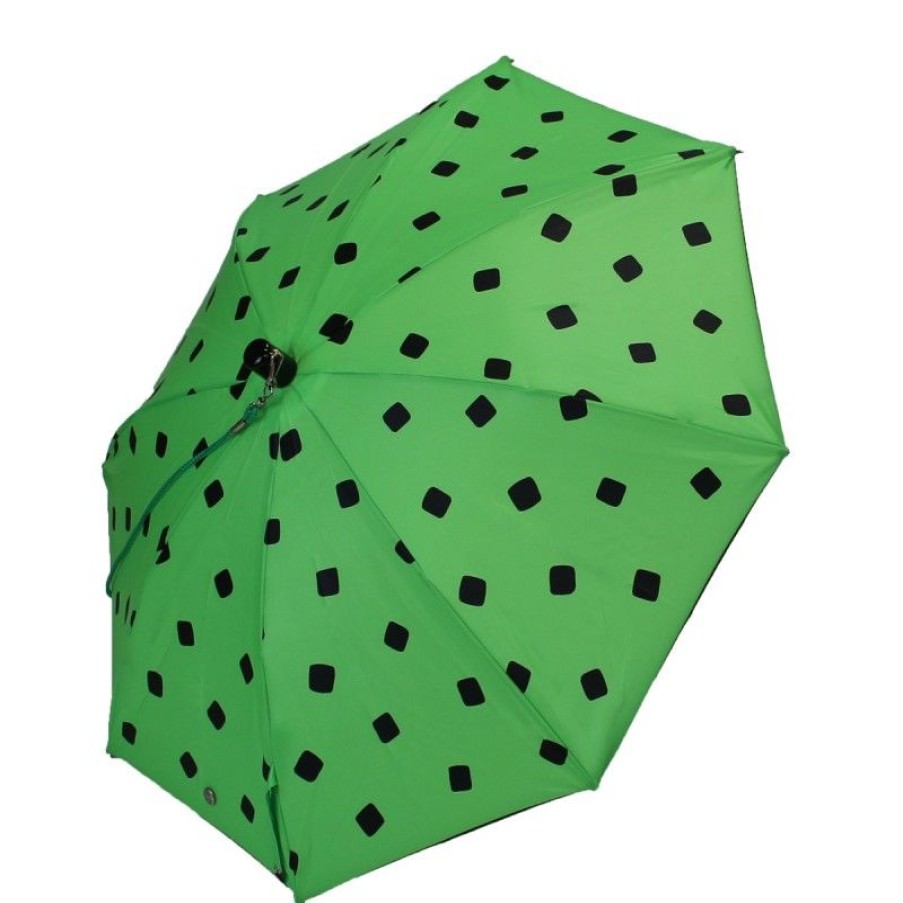 H2O Parapluies | Fluorescent Green Child Umbrella With Black Cube Pattern