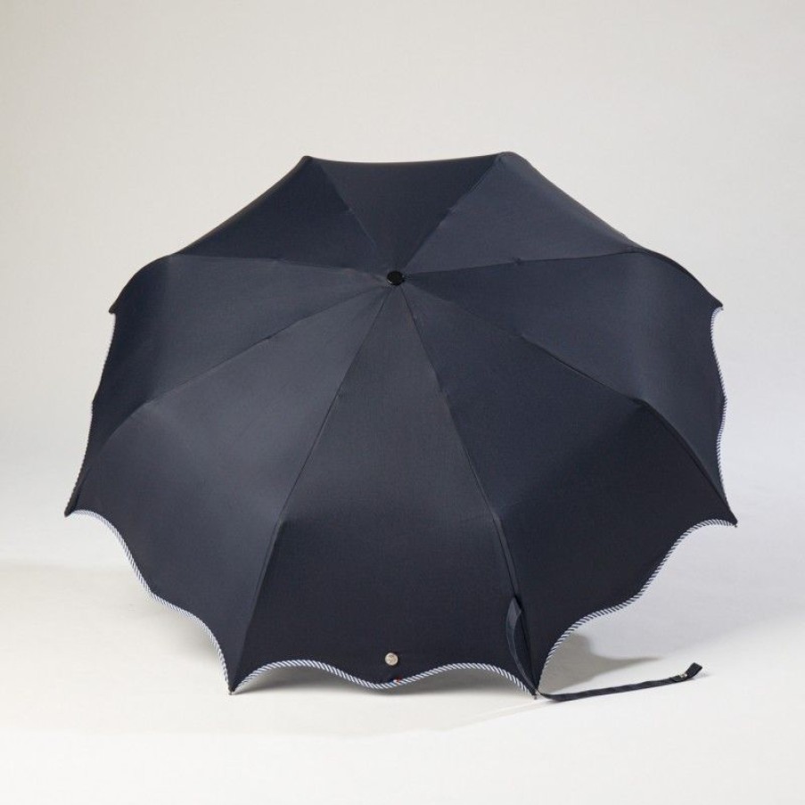 H2O Parapluies Mini Umbrellas | Mini Wave Umbrella - Honfleur - Navy Bias Mariniere