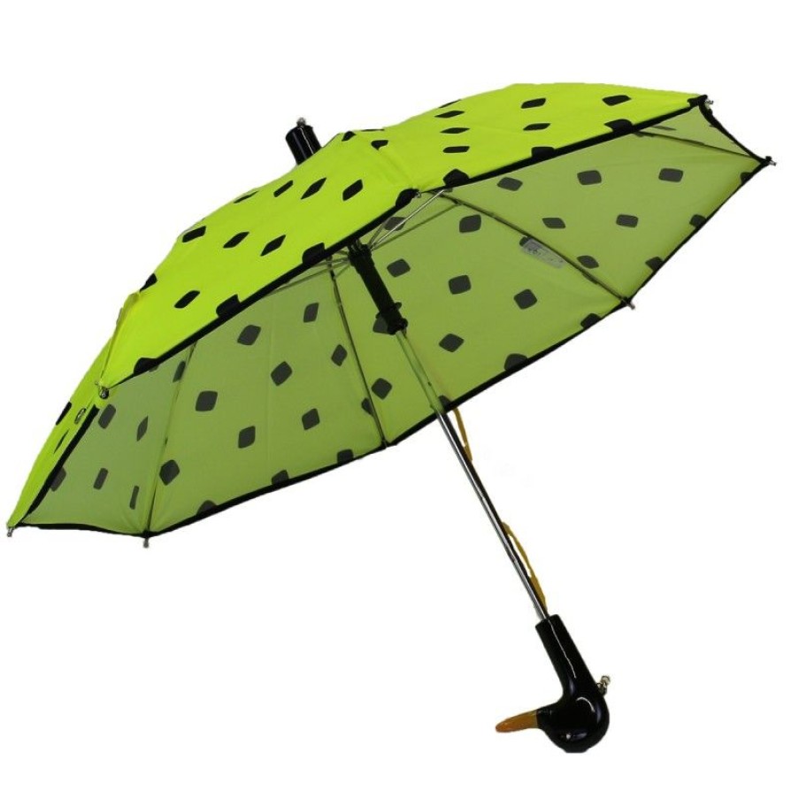 H2O Parapluies | Children'S Umbrella Fluorescent Yellow With Black Cube Pattern