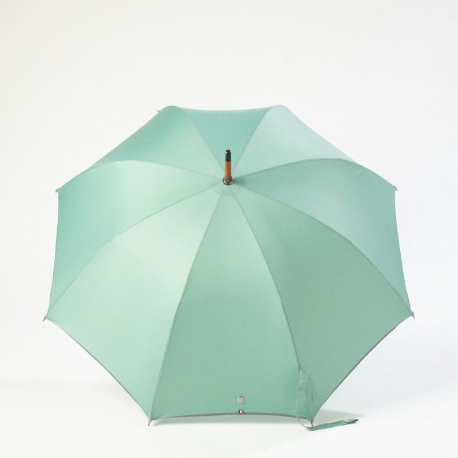 H2O Parapluies Classic Umbrellas | City Cane Umbrella - Bayeux - Emerald Grey Bias