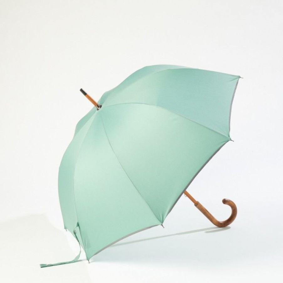 H2O Parapluies Classic Umbrellas | City Cane Umbrella - Bayeux - Emerald Grey Bias