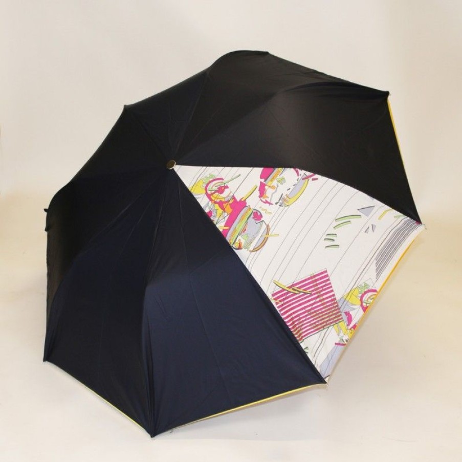 H2O Parapluies Folding Umbrellas | Navy Folding Umbrella With One-Side California