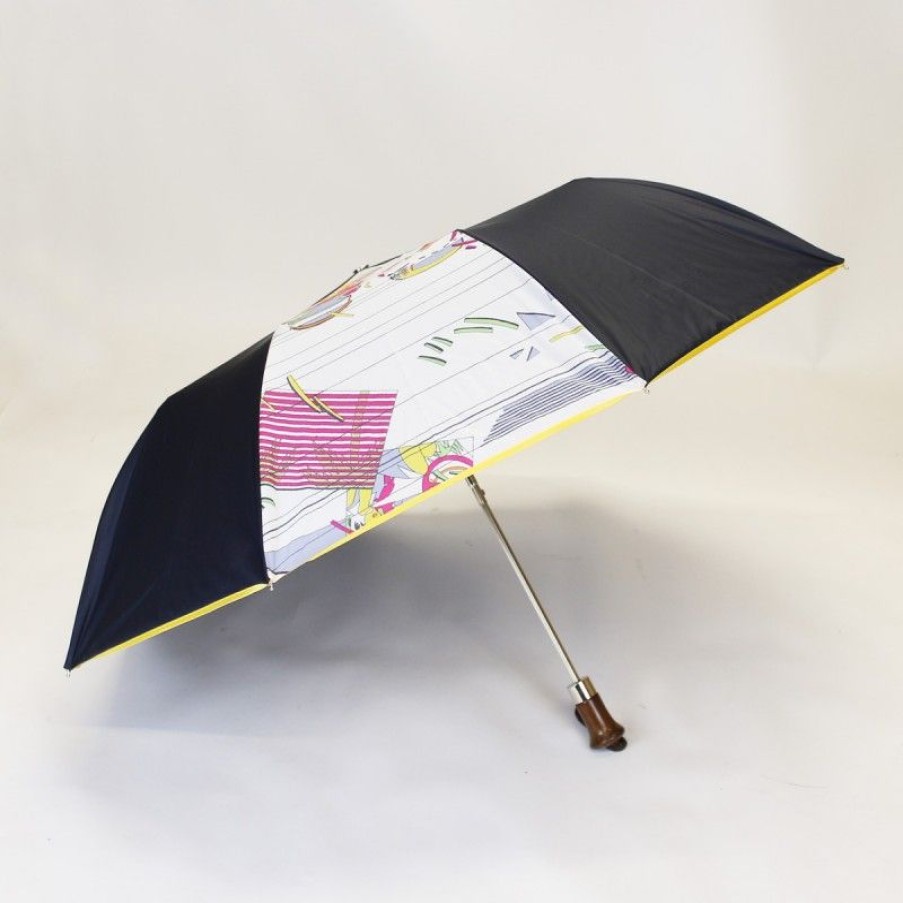 H2O Parapluies Folding Umbrellas | Navy Folding Umbrella With One-Side California