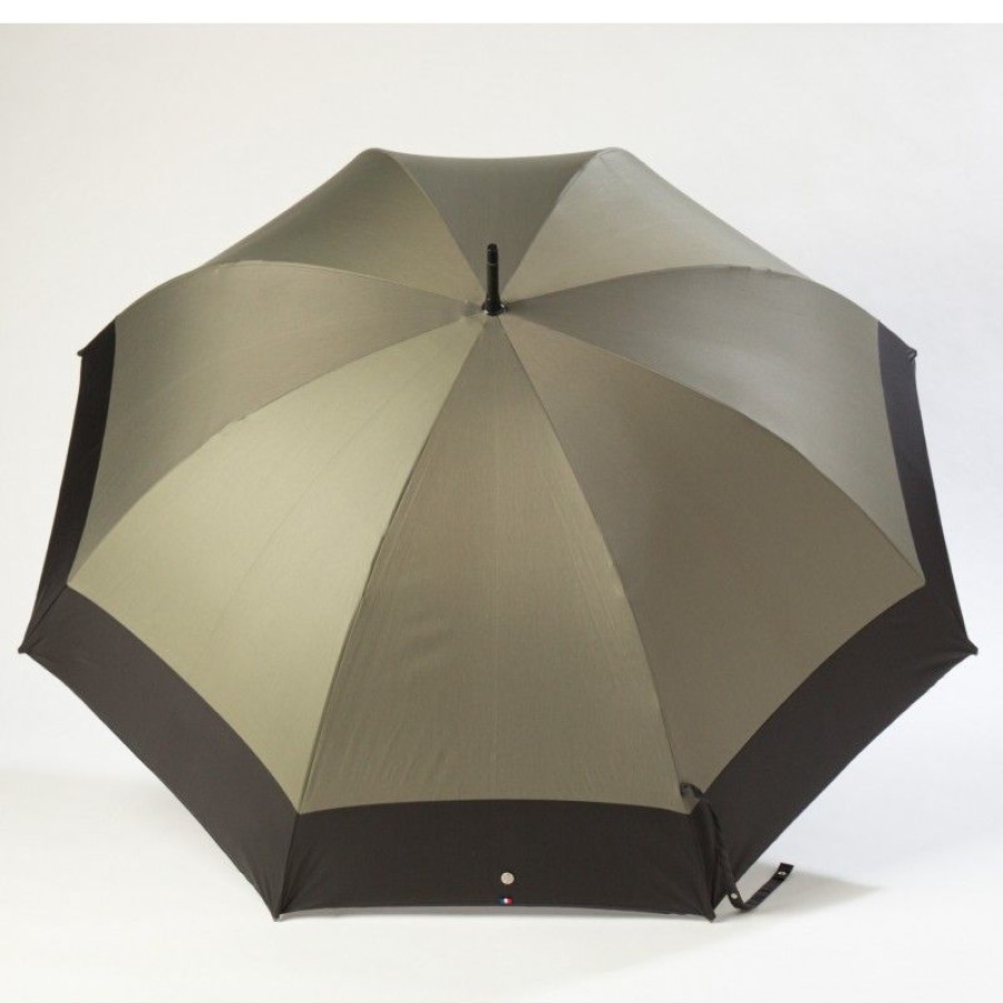 H2O Parapluies Golf Umbrellas | Golf Umbrella - Etretat - Kaki With Black Stripe