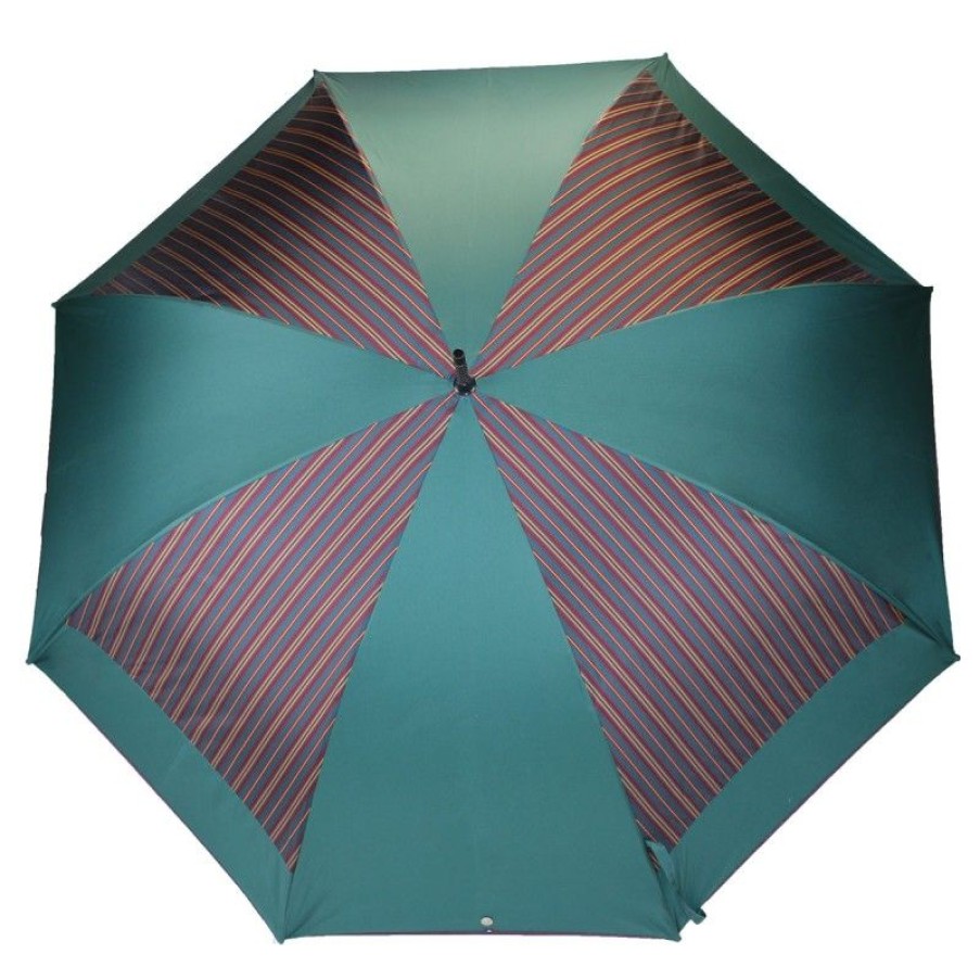 H2O Parapluies Les Moulins Umbrellas | Golf Umbrella With Burgundy And Green Stripes