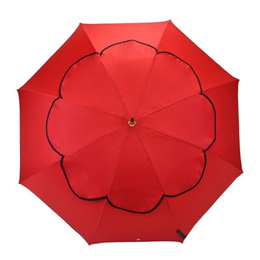 H2O Parapluies Classic Umbrellas | Classic Stick Passvent Umbrella - La Hague - Red