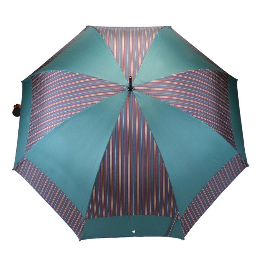 H2O Parapluies Les Moulins Umbrellas | Mill Mill Golf Umbrella With Burgundy And Green Stripes