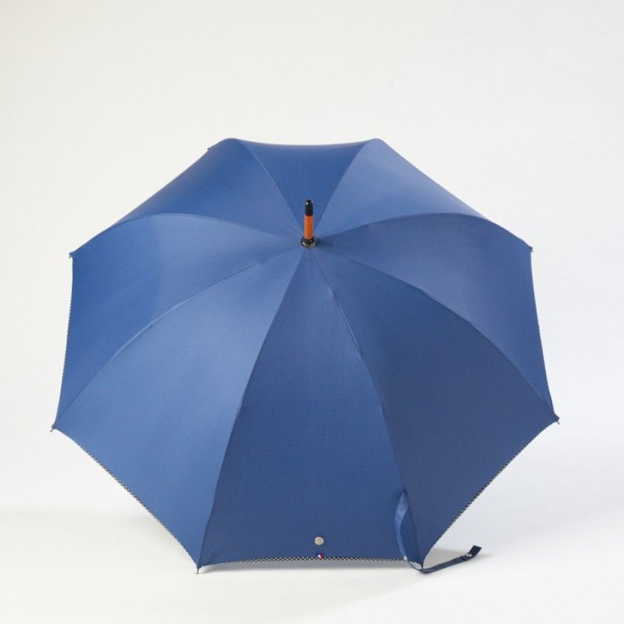 H2O Parapluies Classic Umbrellas | City Umbrella - Bayeux - Bleu De France Bias Black With White Spots