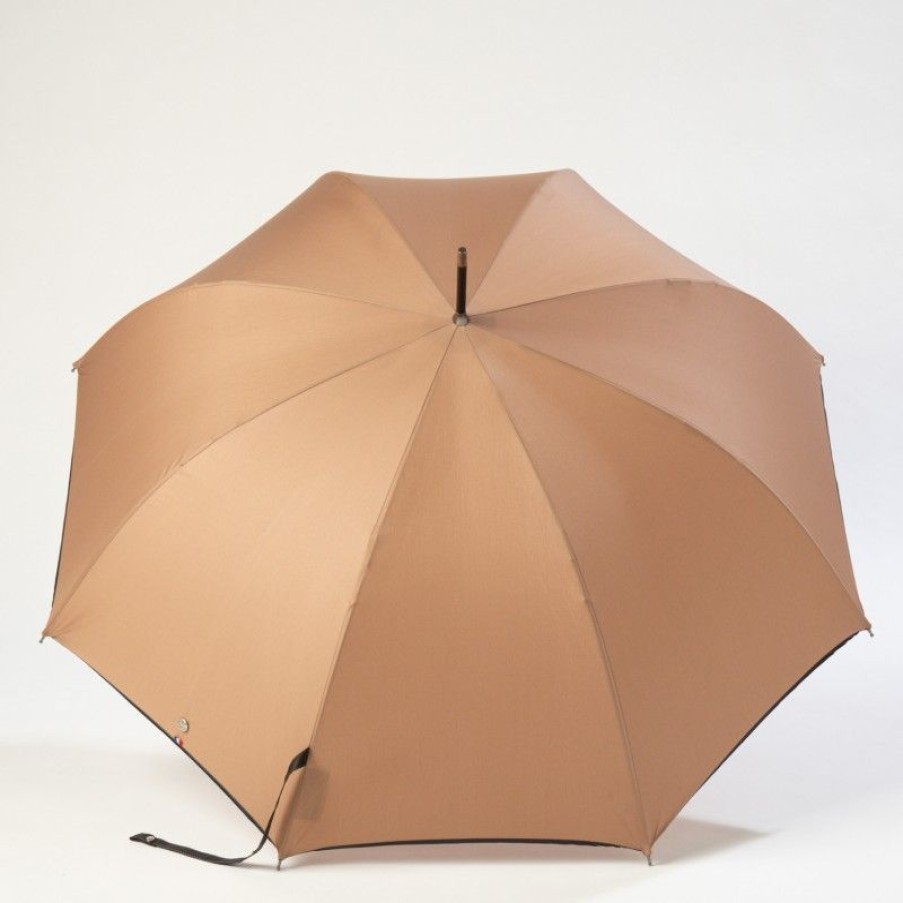 H2O Parapluies Classic Umbrellas | Automatic Long Cane Umbrella - Chausey - Camel