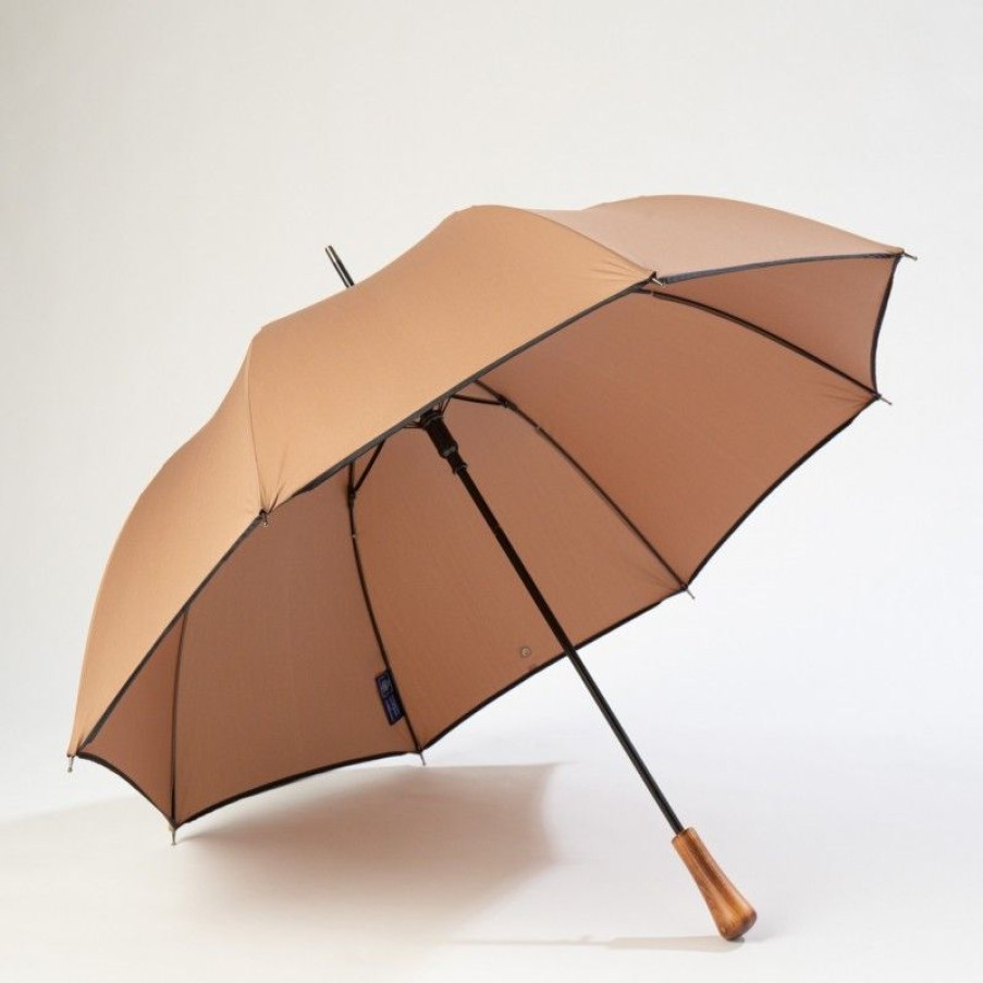 H2O Parapluies Classic Umbrellas | Automatic Long Cane Umbrella - Chausey - Camel