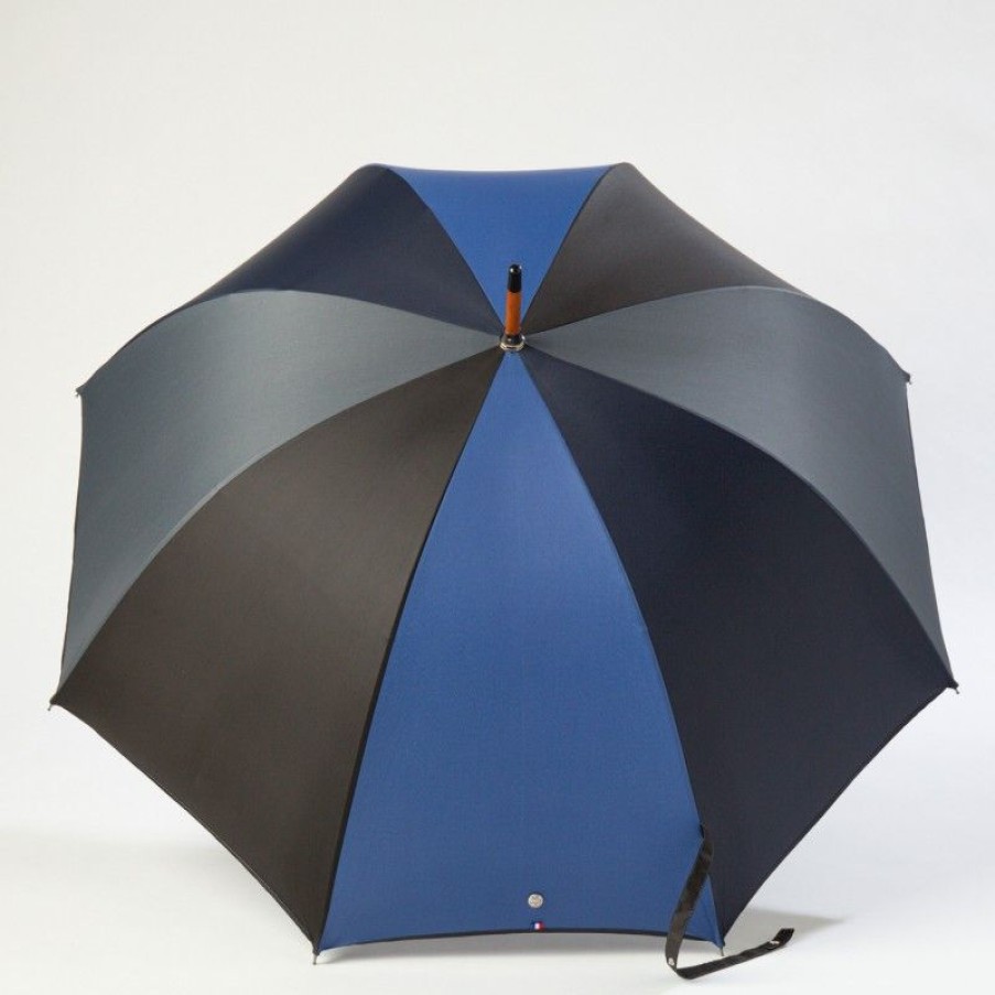 H2O Parapluies Umbrella Granville | Classic Stick Umbrella - Granville - Navy, Grey, Black And French Blue