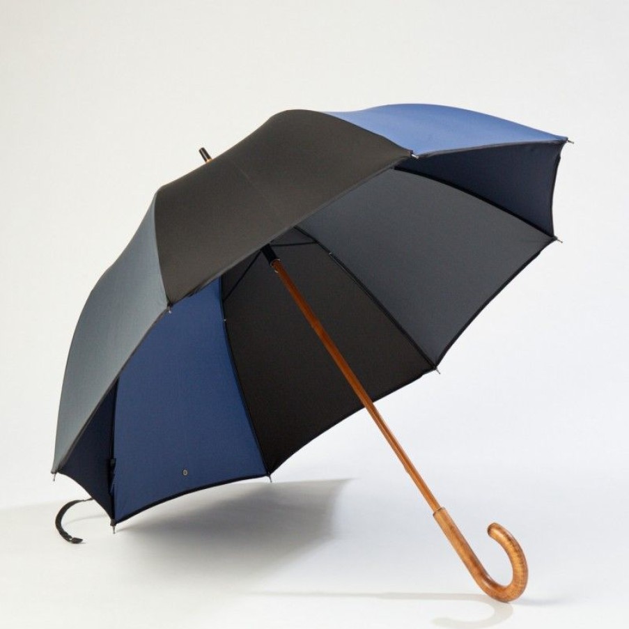 H2O Parapluies Umbrella Granville | Classic Stick Umbrella - Granville - Navy, Grey, Black And French Blue