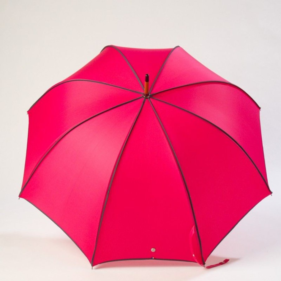 H2O Parapluies Umbrella Crepon | Umbrella Canne Long - Crepon - Raspberry Grey Bias