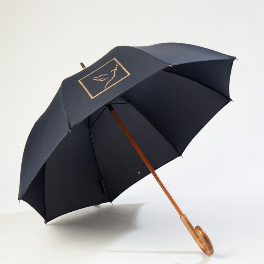 H2O Parapluies Les Classiques Umbrellas | Parapluie Canne Long - Mc' Normand - Navy Dove Or