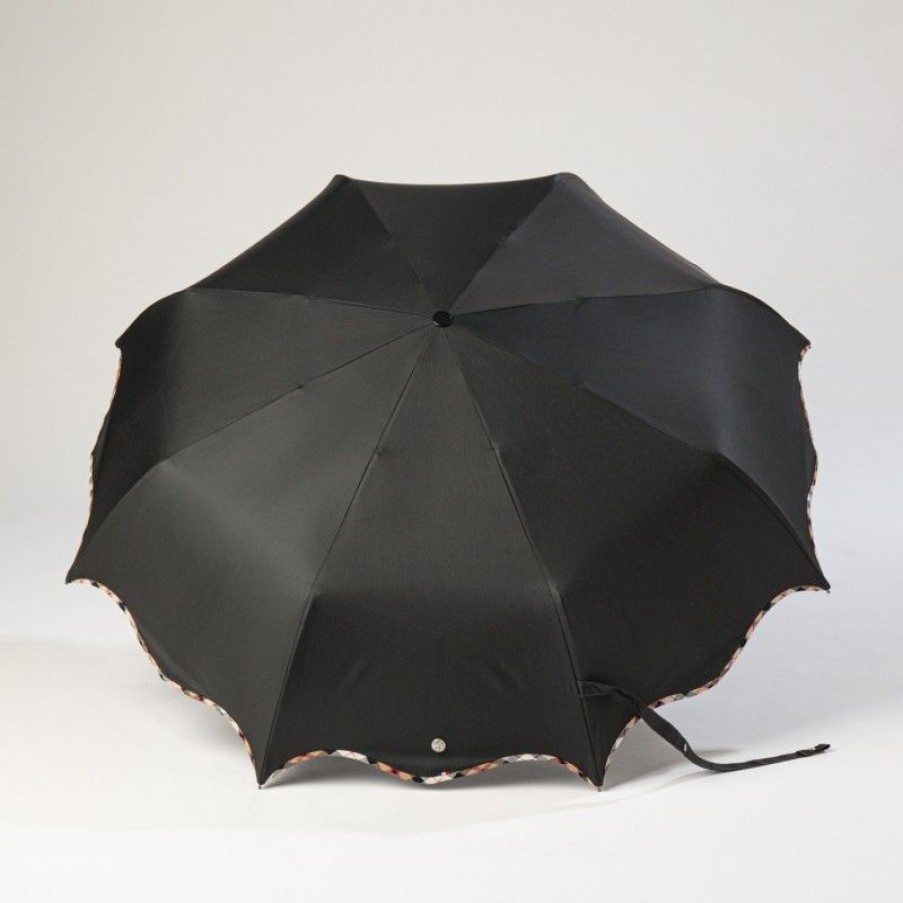 H2O Parapluies Mini Umbrellas | Mini Wave Umbrella - Honfleur - Black Bias Tartan Beige