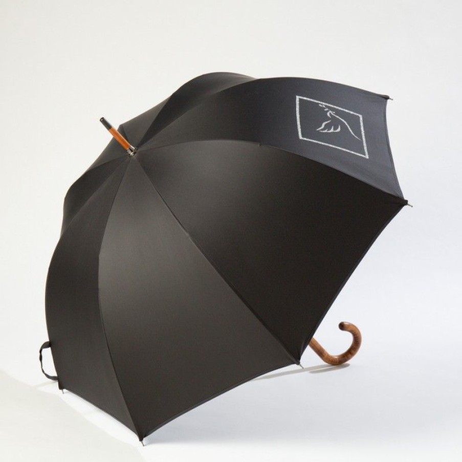 H2O Parapluies Les Classiques Umbrellas | Classic Stick Umbrella - Mc' Normand - Black Dove Silver