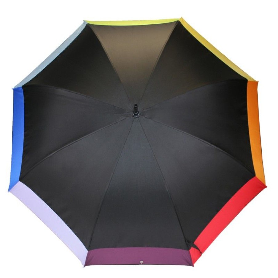 H2O Parapluies Limited Edition Umbrellas | Black Golf Umbrella With Coloured Band