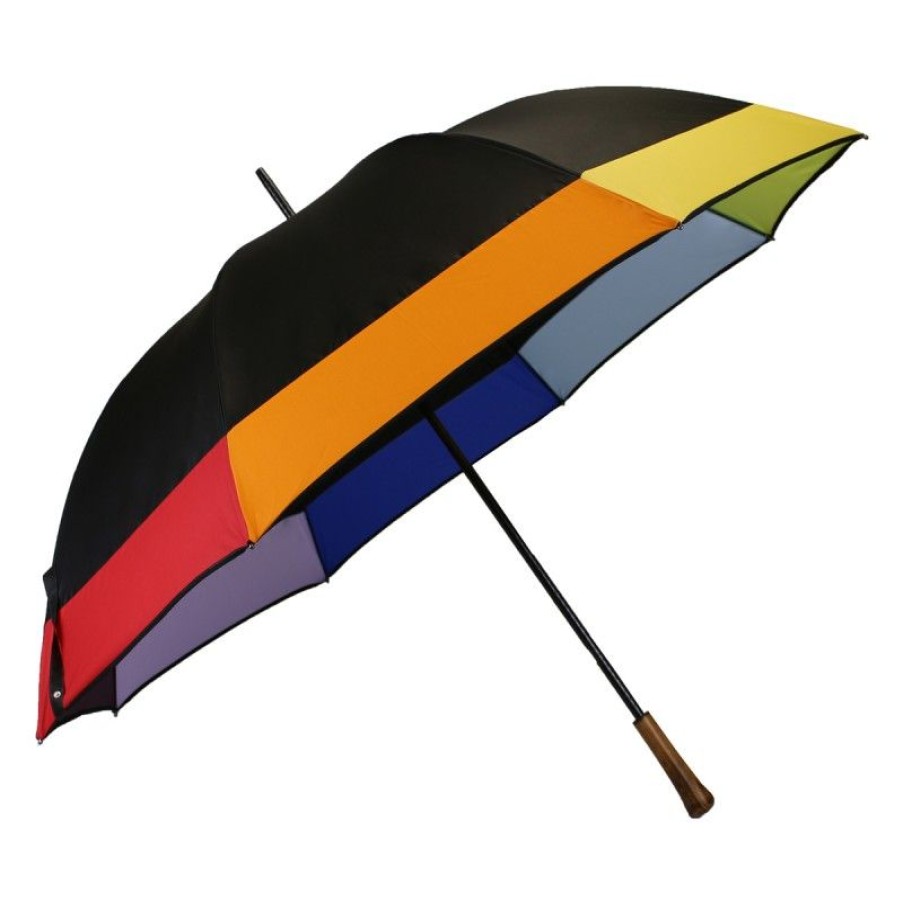 H2O Parapluies Limited Edition Umbrellas | Black Golf Umbrella With Coloured Band