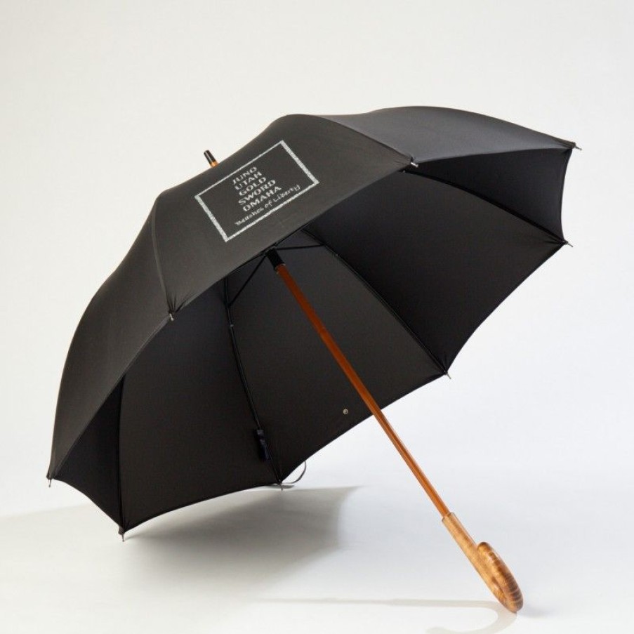 H2O Parapluies Les Classiques Umbrellas | Classic Stick Umbrella - Mc' Normand - Black Beaches Of Liberty Silver