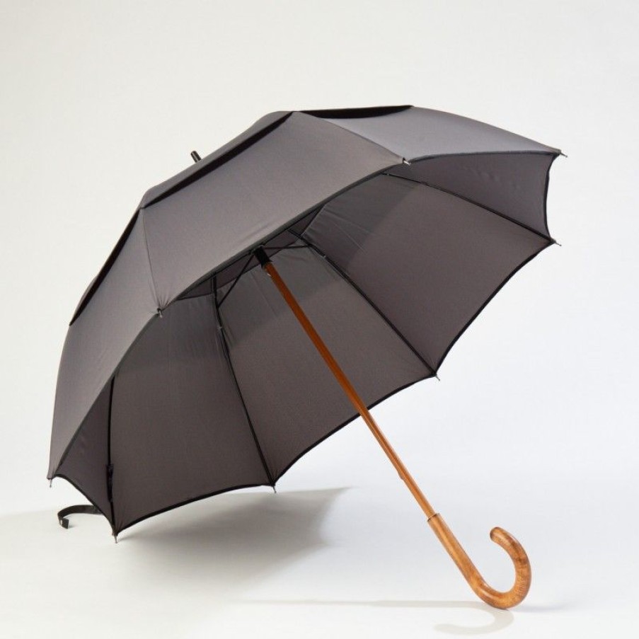 H2O Parapluies Classic Umbrellas | Classic Stick Passvent Umbrella - Barfleur - Grey