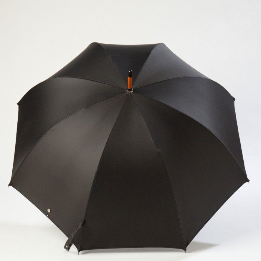 H2O Parapluies Les Classiques Umbrellas | Classic Stick Umbrella - Mc' Normand - Black Star Normandy Liberty Silver