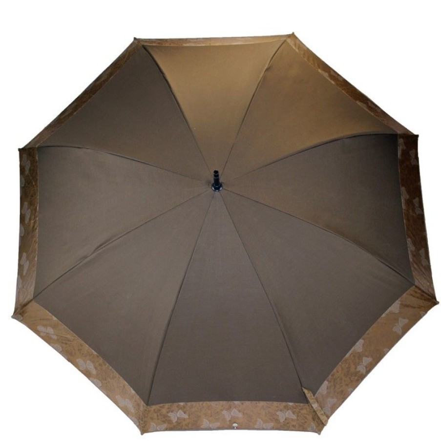 H2O Parapluies Limited Edition Umbrellas | Brown Golf Umbrella With Butterfly Design