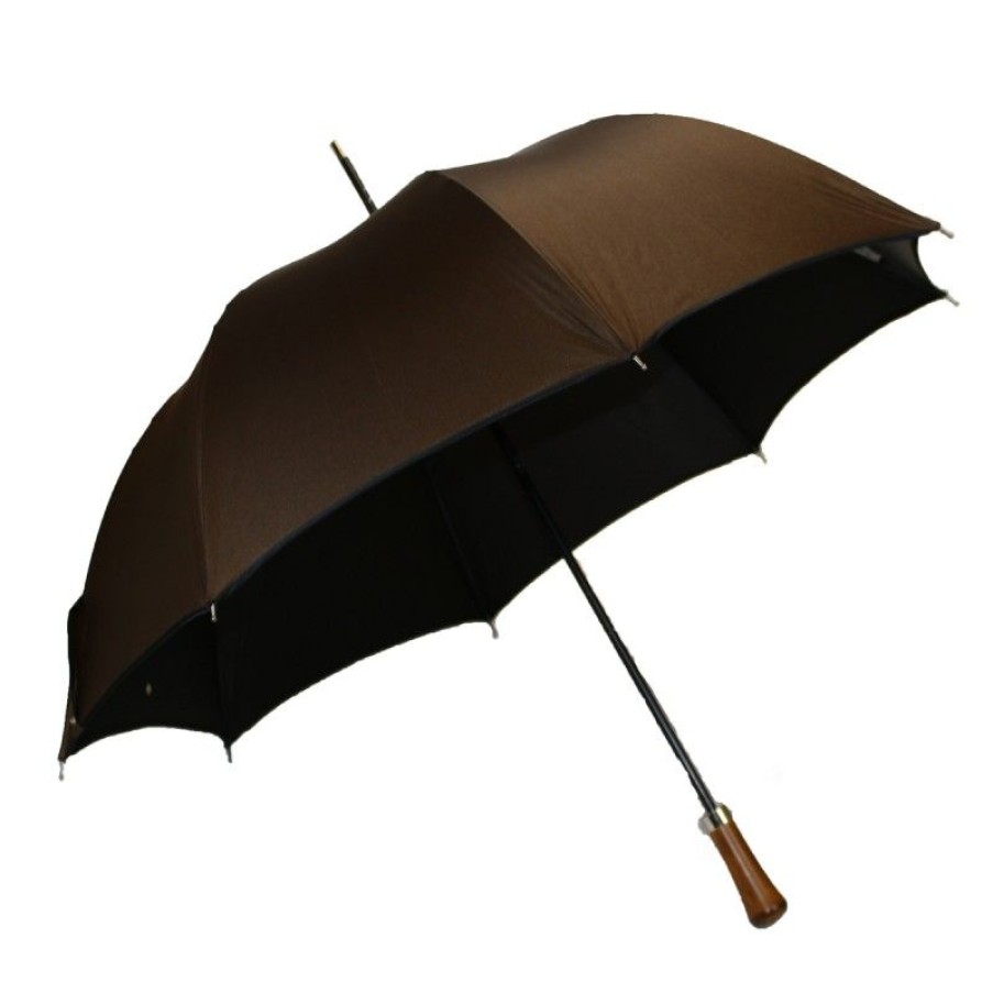 H2O Parapluies Limited Edition Umbrellas | Satin Brown Automatic Long Umbrella