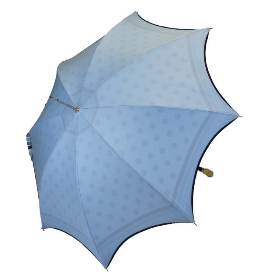 H2O Parapluies Parasols 1900 | Blue Anti Uv Umbrella With Polka Dot Lining