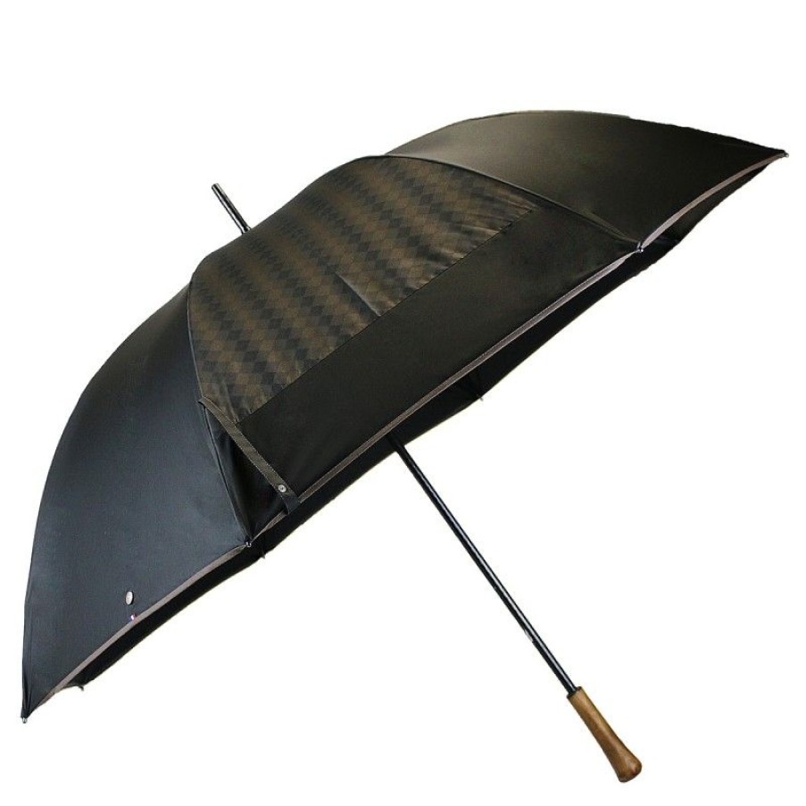 H2O Parapluies Les Moulins Umbrellas | Golf Umbrella Mill With Black And Brown Checks